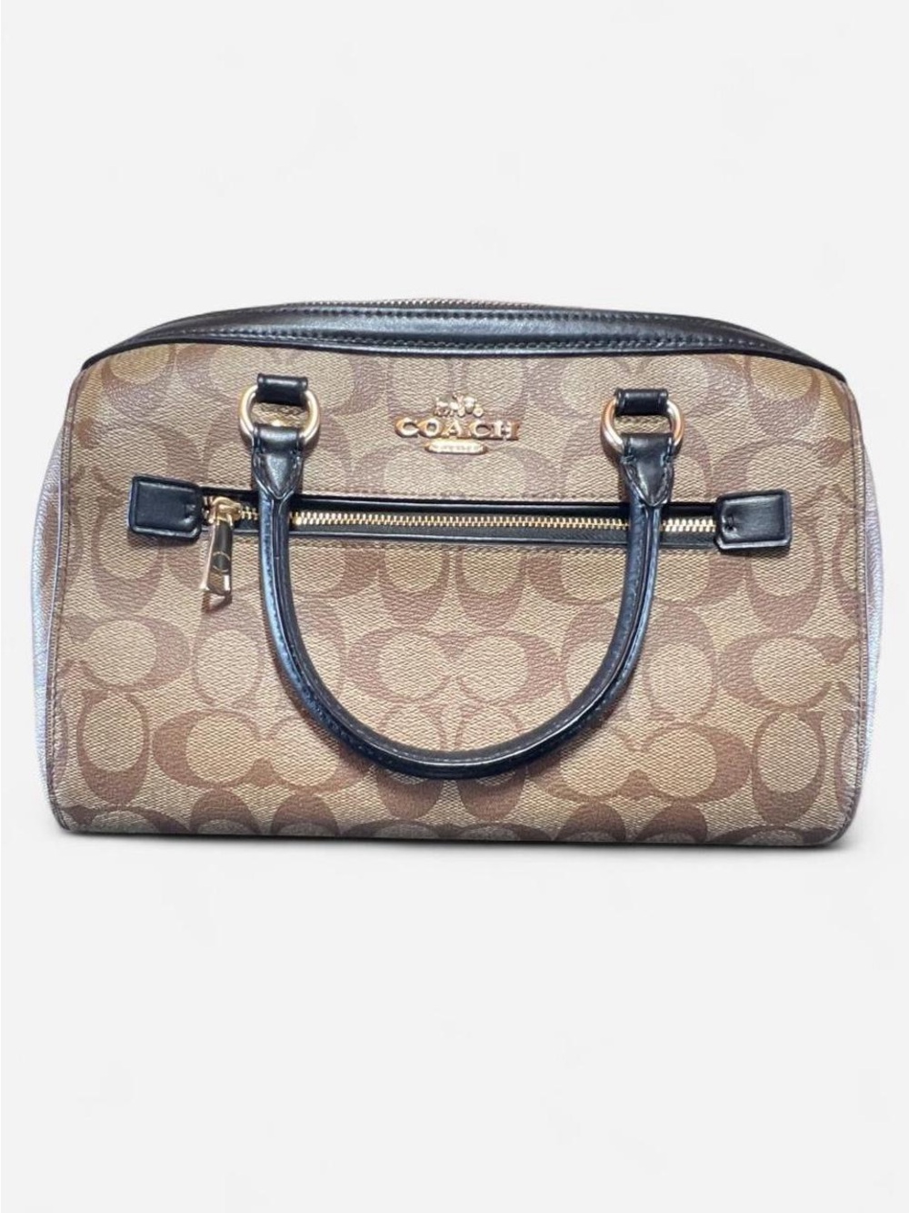 Coach Rowan Signature Canvas Satchel in Classic Brown Signature